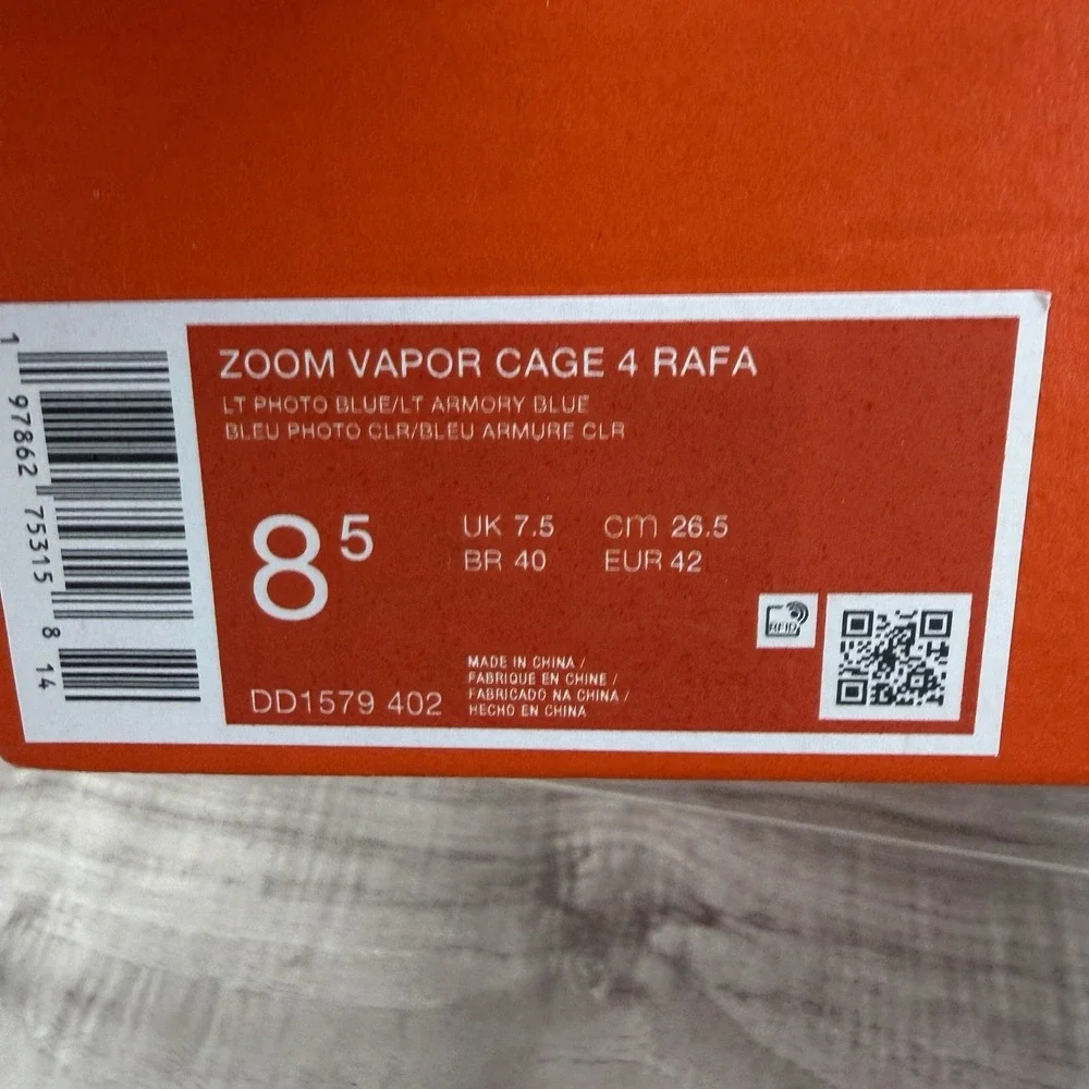 Nike Court Rafa Nadal 2025 French Open Zoom Vapor Cage 4 Tennis Shoes Size 8.5